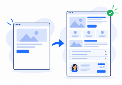 A thin service page compared with a full guide page that answers clients’ questions